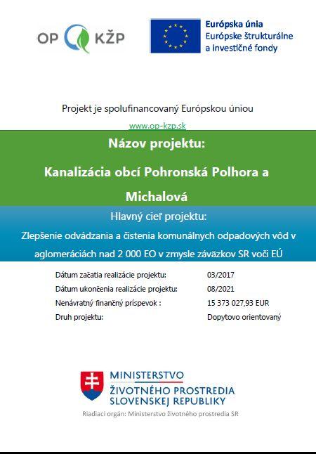 Kanalizácia obcí P.&nbsp;Polhora a&nbsp;Michalová