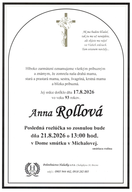 Smútočné oznámenie
